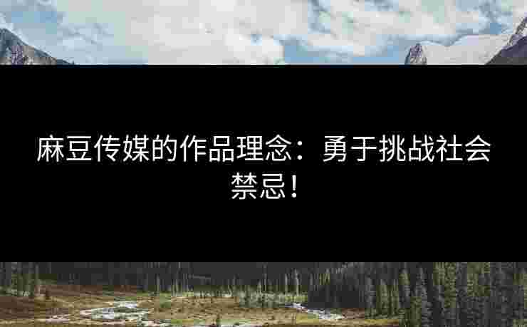 麻豆传媒的作品理念：勇于挑战社会禁忌！