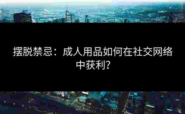 摆脱禁忌：成人用品如何在社交网络中获利？