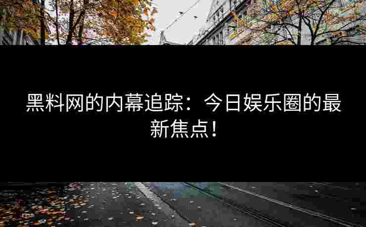 黑料网的内幕追踪：今日娱乐圈的最新焦点！